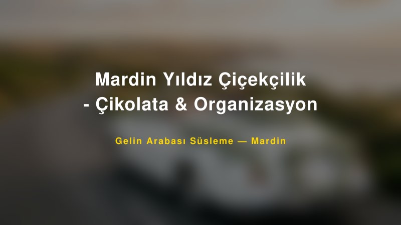 Mardin Yıldız Çiçekçilik - Çikolata & Organizasyon Mardin Gelin Arabası Süsleme