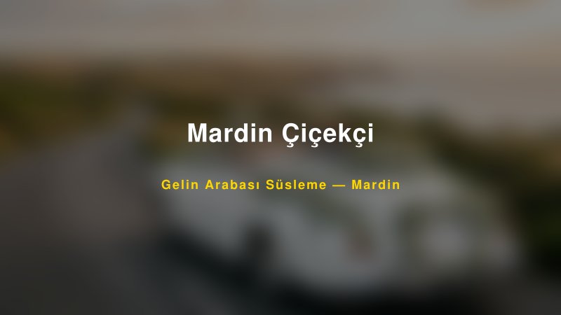 Mardin Çiçekçi Mardin Gelin Arabası Süsleme