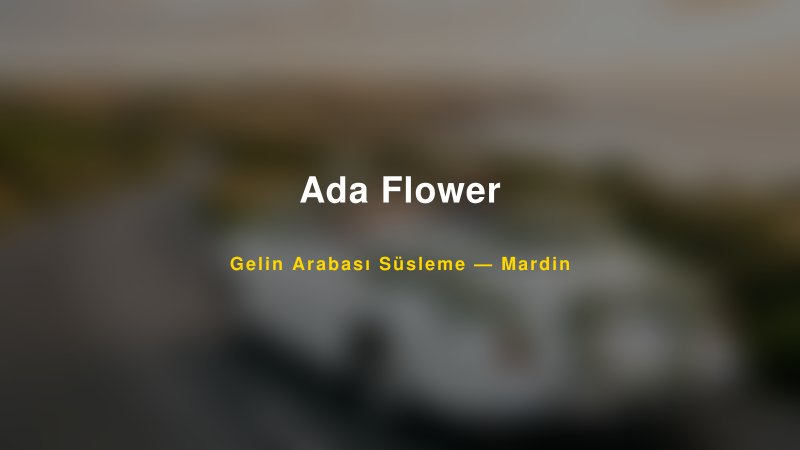 Ada Flower ile Trend Gelin Arabası Yazıları ve Konseptleri — 1