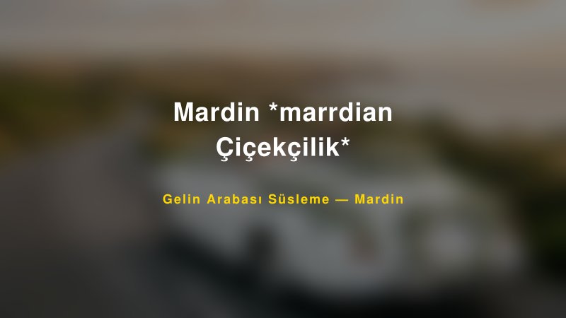 Mardin *marrdian Çiçekçilik* Gelin Arabası Süsleme Fiyatları